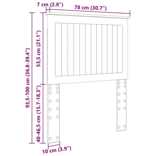 Облегалка за глава с таблото Дъб 75 cm Инженерно дърво