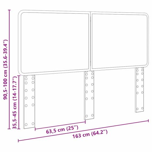 Облегалка за глава Циментено сиво 160 cm Инженерно дърво
