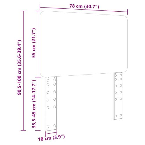 Облегалка за глава с таблото Сив Сонома 75 cm Инженерно дърво
