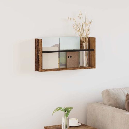 Етажерка за списания с рафт Старо дърво 60 x 12 x 30 см