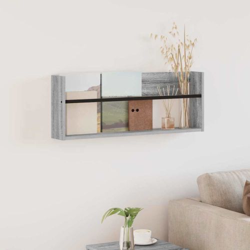 Етажерка за списания Сив Сонома 80 x 12 x 30 см Инженерно дърво