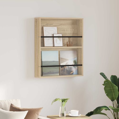 Етажерка за списания Сонома дъб 60 x 12 x 70 см Инженерно дърво