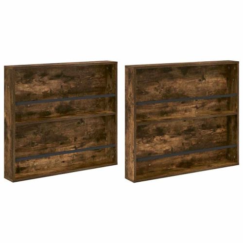 Етажерка за списания с рафт 2 pcs Димян дъб 80 x 12 x 70 см