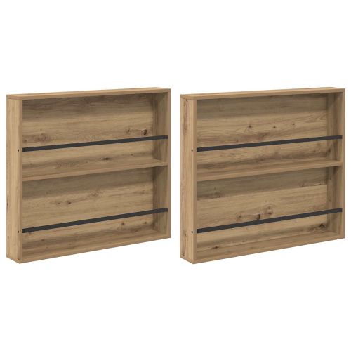 Етажерка за списания 2 pcs Дъб 80 x 12 x 70 см Инженерно дърво