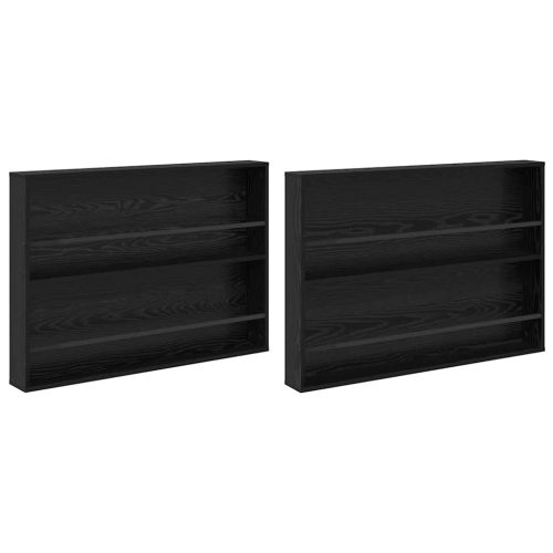 Етажерка за списания с рафт 2 pcs Черния дъб 100 x 12 x 70 см