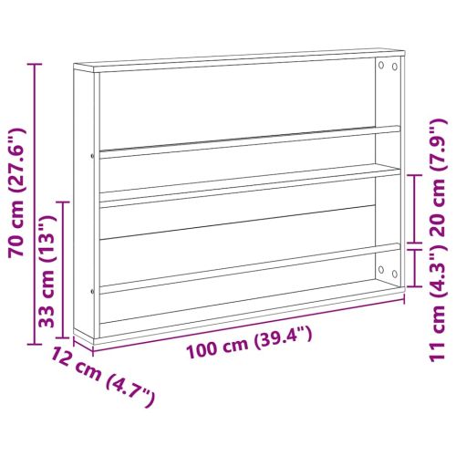 Етажерка за списания с рафт 2 pcs Черния дъб 100 x 12 x 70 см