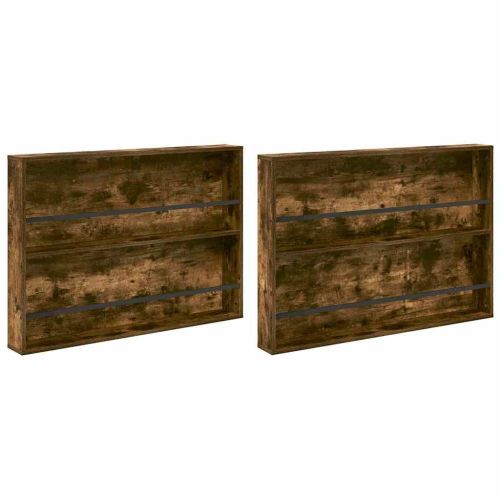 Етажерка за списания с рафт 2 pcs Димян дъб 100 x 12 x 70 см
