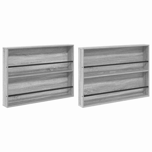 Етажерка за списания с рафт 2 pcs Сив Сонома 100 x 12 x 70 см