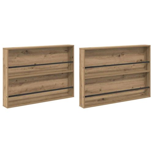 Етажерка за списания 2 pcs Дъб 100 x 12 x 70 см Инженерно дърво