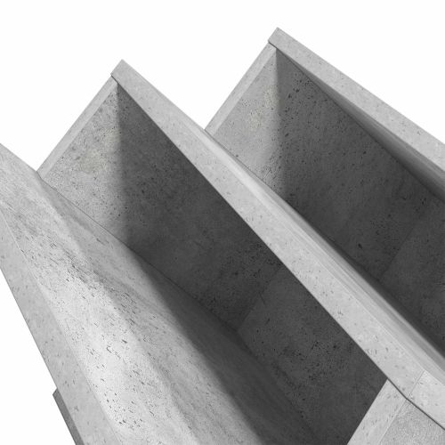 Етажерка за списания с рафт Бетоново сиво 53 x 40 x 28.5 см