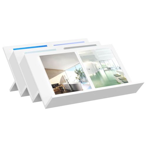 Етажерка за списания Бяло 65 x 53 x 28,5 см Инженерно дърво