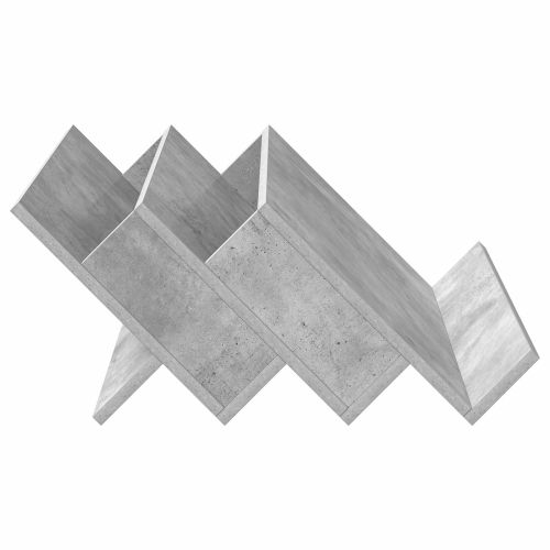 Етажерка за списания с рафт Бетоново сиво 65 x 53 x 28,5 см