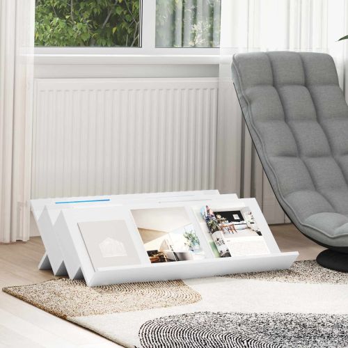 Етажерка за списания Бяло 90 x 53 x 28,5 см Инженерно дърво
