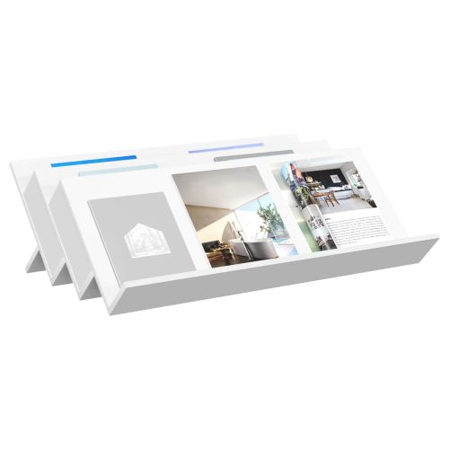 Етажерка за списания Бяло 90 x 53 x 28,5 см Инженерно дърво