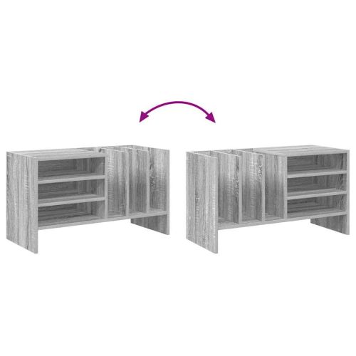 Шкаф за грамофонни плочи с рафт Сив Сонома 78.5 x 35 x 45 см