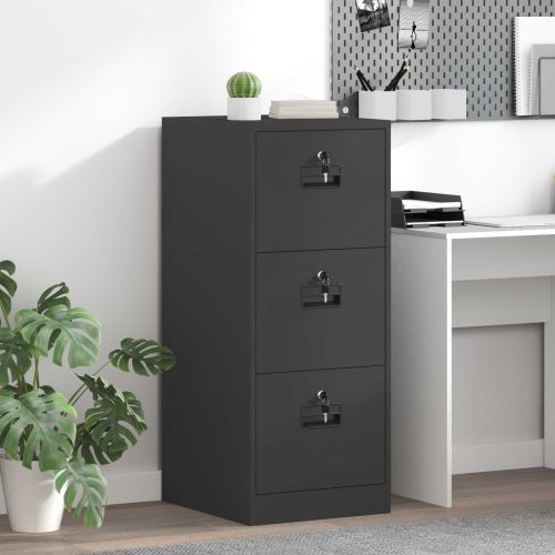 Кабинет за файлове с чекмедже с рафт Черно 44 x 50 x 106.5 см