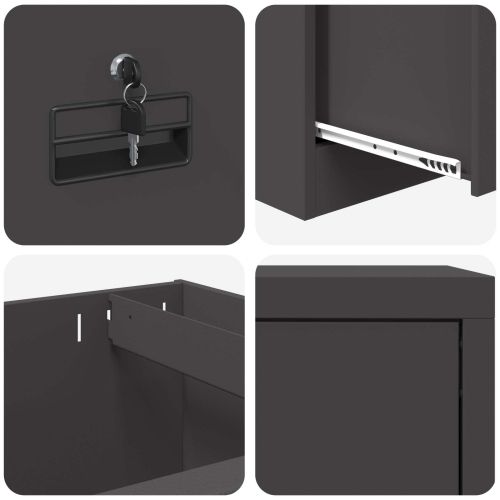 Кабинет за файлове с чекмедже с рафт Черно 44 x 50 x 106.5 см