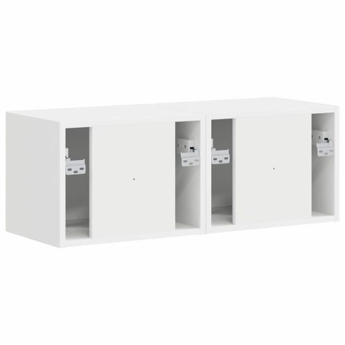 TV стенен шкаф 2 pcs Бяло 60 x 31 x 29.5 см Инженерно дърво