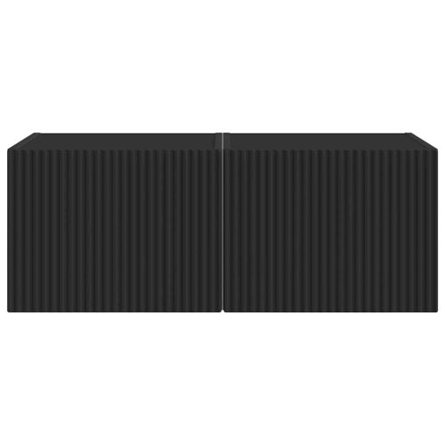 TV стенен шкаф 2 pcs Черно 60 x 31 x 29.5 см Инженерно дърво