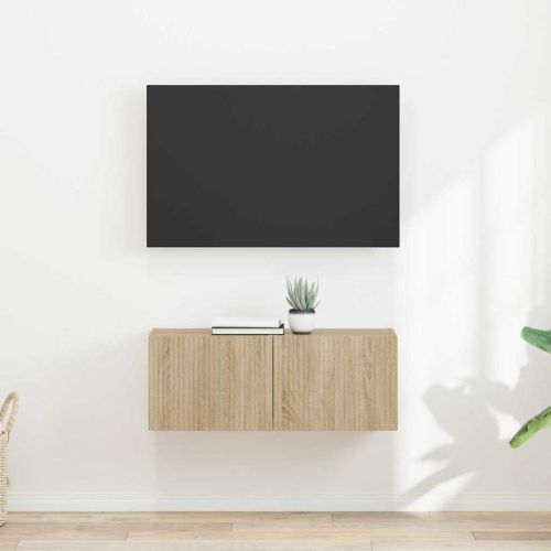 TV стенен шкаф 2 pcs Сонома 60 x 31 x 29.5 см Инженерно дърво