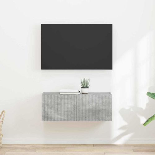 TV стенен шкаф 2 pcs Бетон 60 x 31 x 29.5 см Инженерно дърво