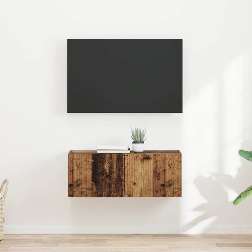 TV стенен шкаф 2 pcs Старо дърво 60 x 31 x 29.5 см