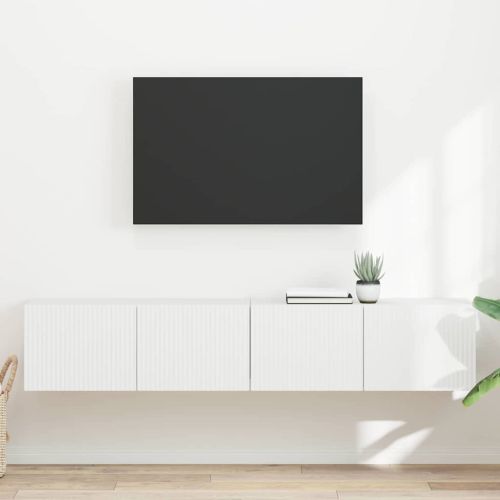 TV стенен шкаф 2 pcs Бяло 60 x 31 x 29.5 см Инженерно дърво