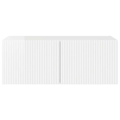 TV стенен шкаф Гланц бяло 60 x 31 x 29.5 см Инженерно дърво