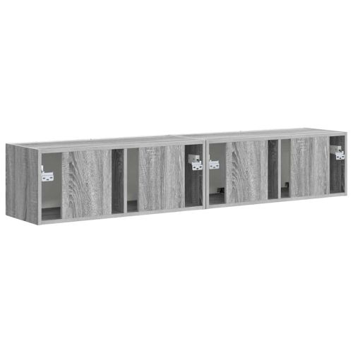 TV стенен шкаф 2 pcs Сив Сонома 60 x 31 x 29.5 см