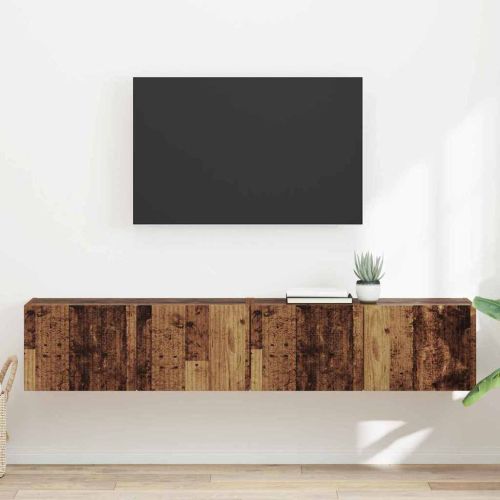 TV стенен шкаф 2 pcs Старо дърво 60 x 31 x 29.5 см