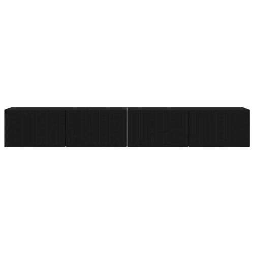 TV стенен шкаф 2 pcs Черно 60 x 31 x 29.5 см Инженерно дърво