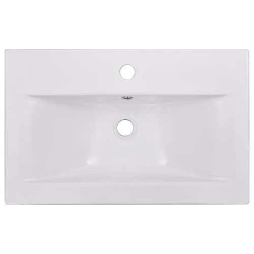 Комплект мебели за баня, бял, инженерно дърво