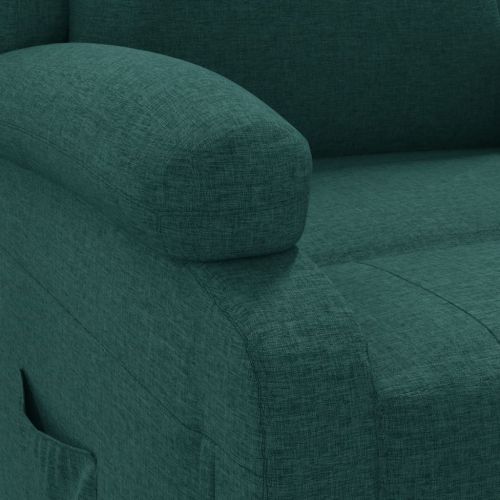 Електрически масажен стол, тъмнозелен, текстил