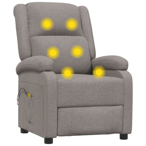 Електрически масажен стол, таупе, текстил