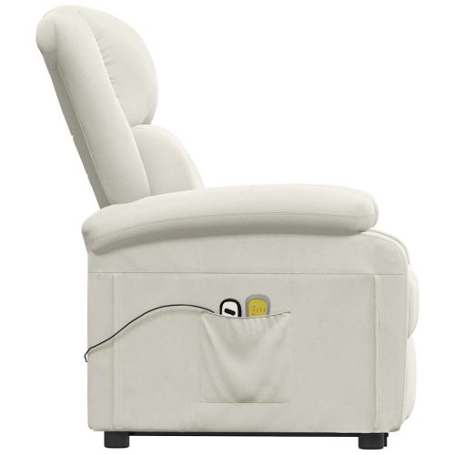 Изправящ масажен стол, кремав, кадифе