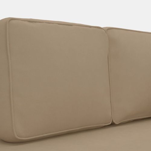 Кушетка с възглавници и болстер капучино изкуствена кожа