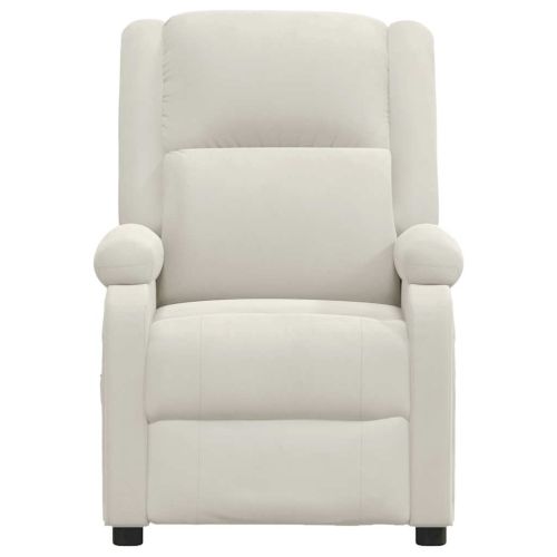 Масажен стол, кремав, кадифе