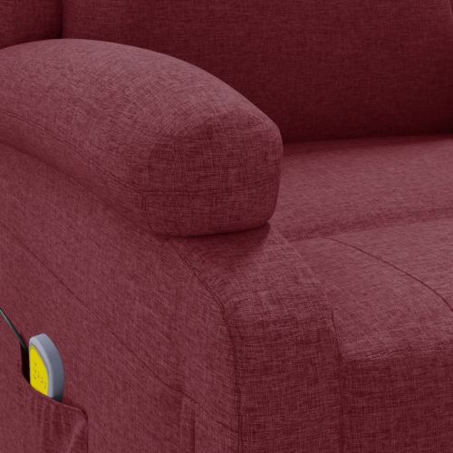 Wingback масажен стол, виненочервен, текстил