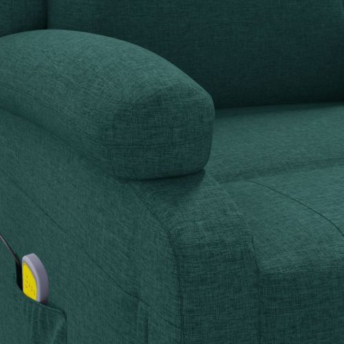 Wingback масажен стол, тъмнозелен, текстил