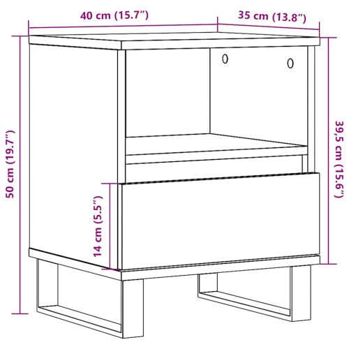 Нощно шкафче Artisan Oak 40x35x50 cm Инженерна дървесина