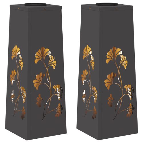 Соларна LED светлина за пътека 2 pcs Черно