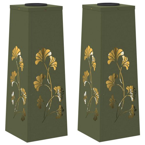 Соларна LED светлина за пътека 2 pcs Маслинено зелено