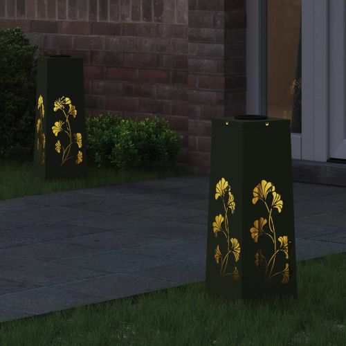 Соларна LED светлина за пътека 2 pcs Маслинено зелено