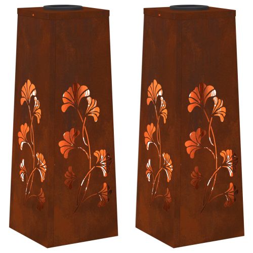 Соларна LED светлина за пътека 2 pcs Кортен стомана