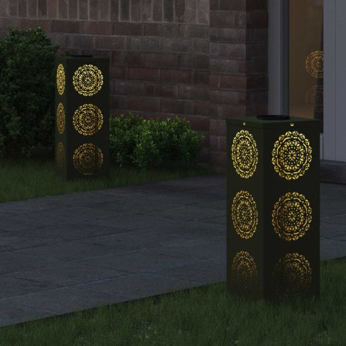 Соларна LED светлина за пътека 2 pcs Маслинено зелено