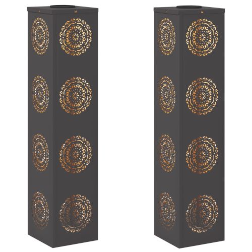 Соларна LED светлина за пътека 2 pcs Черно