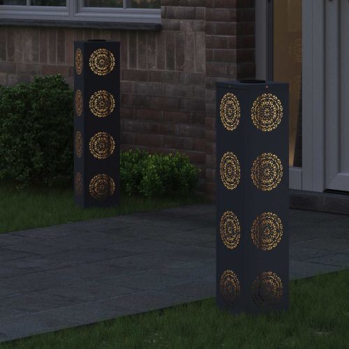 Соларна LED светлина за пътека 2 pcs Антрацит