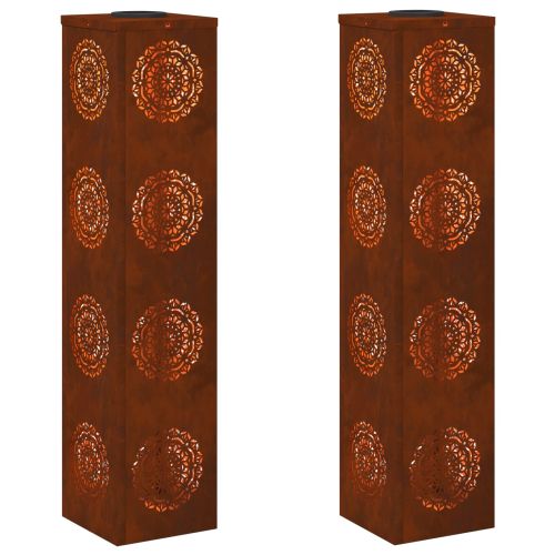 Соларна LED светлина за пътека 2 pcs Кортен стомана