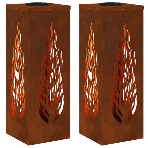 Соларна LED светлина за пътека 2 pcs Кортен стомана