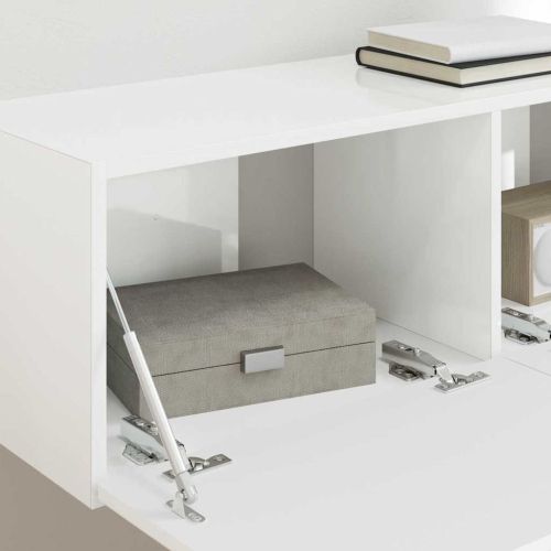 TV стенен шкаф Гланц бяло 60 x 31 x 29.5 см Инженерно дърво